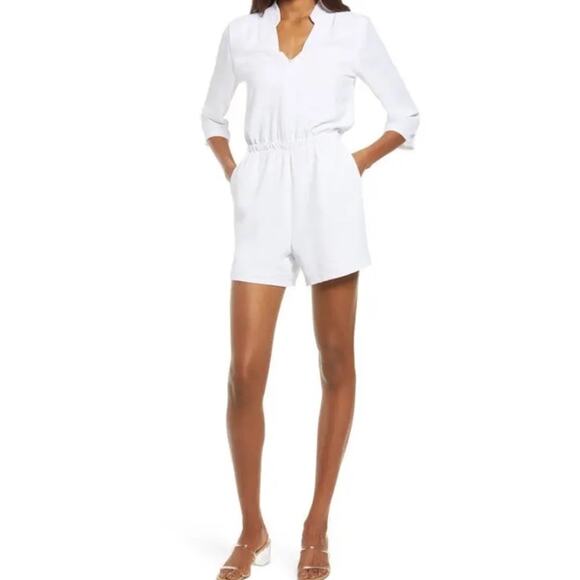 NWOT Fraiche by J White 3/4 Sleeve Shorts Romper - Picture 1 of 5